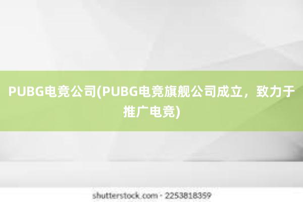 PUBG电竞公司(PUBG电竞旗舰公司成立，致力于推广电竞)