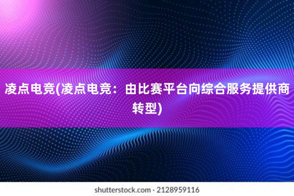 凌点电竞(凌点电竞：由比赛平台向综合服务提供商转型)