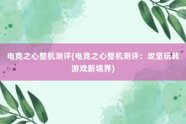 电竞之心整机测评(电竞之心整机测评：攻坚玩转游戏新境界)