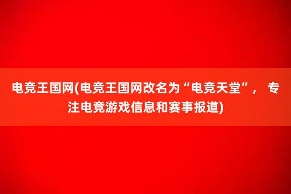 电竞王国网(电竞王国网改名为“电竞天堂”， 专注电竞游戏信息和赛事报道)