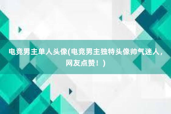 电竞男主单人头像(电竞男主独特头像帅气迷人，网友点赞！)