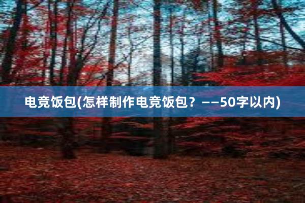 电竞饭包(怎样制作电竞饭包？——50字以内)