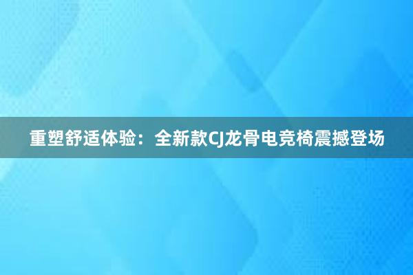 重塑舒适体验：全新款CJ龙骨电竞椅震撼登场