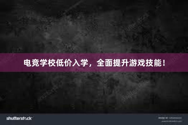 电竞学校低价入学，全面提升游戏技能！